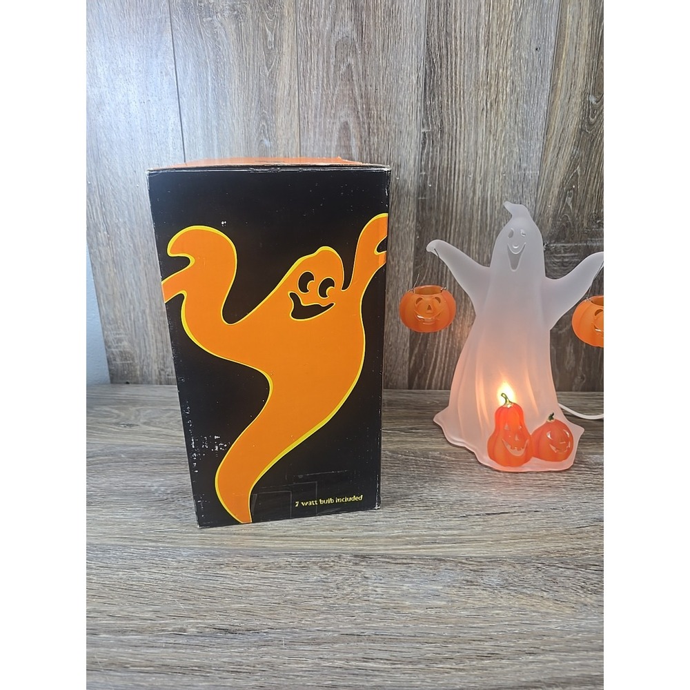 2002 JC Penney‎ Home Collection Acrylic Ghost Light W/Pumpkins Halloween - Picture 3 of 10